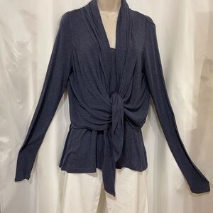 CAbi Navy Blue Tank and Cropped Light Weight Sweater